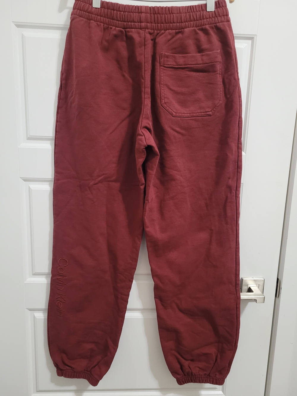 Calvin Klein Maroon Drawstring Track Joggers - Picture 5 of 6